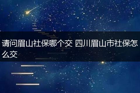 请问眉山社保哪个交 四川眉山市社保怎么交