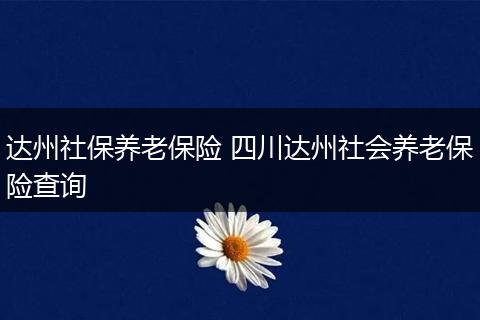 达州社保养老保险 四川达州社会养老保险查询