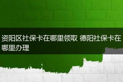 资阳区社保卡在哪里领取 德阳社保卡在哪里办理