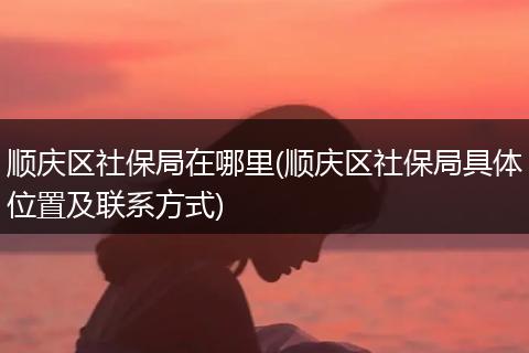 顺庆区社保局在哪里(顺庆区社保局具体位置及联系方式)