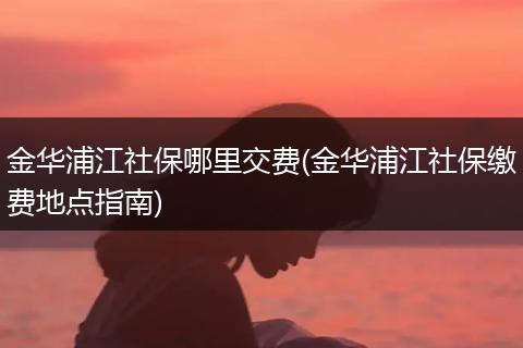 金华浦江社保哪里交费(金华浦江社保缴费地点指南)
