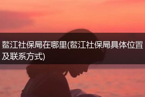 鳌江社保局在哪里(鳌江社保局具体位置及联系方式)
