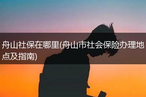 舟山社保在哪里(舟山市社会保险办理地点及指南)