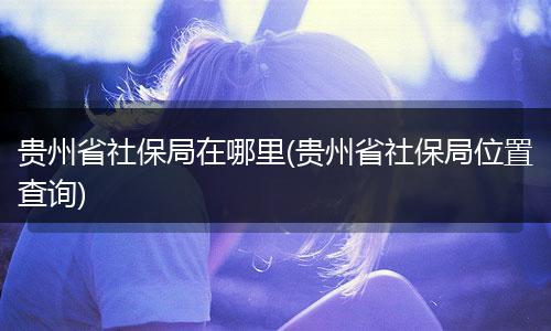 贵州省社保局在哪里(贵州省社保局位置查询)