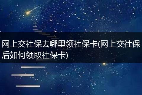 网上交社保去哪里领社保卡(网上交社保后如何领取社保卡)