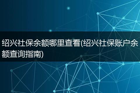 绍兴社保余额哪里查看(绍兴社保账户余额查询指南)