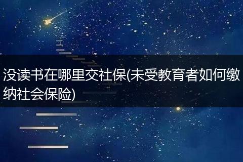 没读书在哪里交社保(未受教育者如何缴纳社会保险)