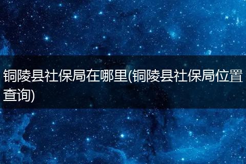 铜陵县社保局在哪里(铜陵县社保局位置查询)