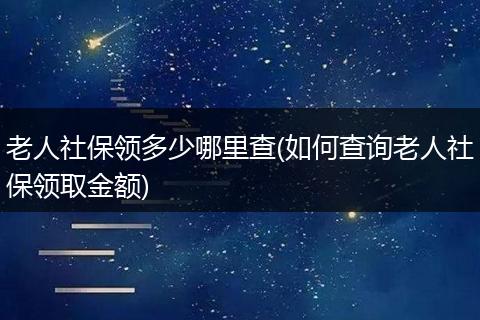 老人社保领多少哪里查(如何查询老人社保领取金额)