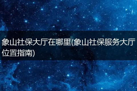 象山社保大厅在哪里(象山社保服务大厅位置指南)