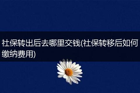 社保转出后去哪里交钱(社保转移后如何缴纳费用)