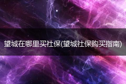 望城在哪里买社保(望城社保购买指南)