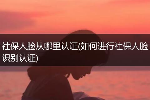 社保人脸从哪里认证(如何进行社保人脸识别认证)