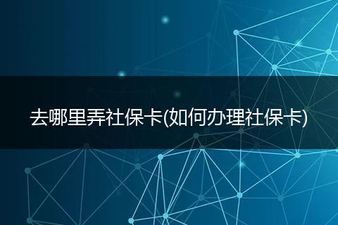去哪里弄社保卡(如何办理社保卡)