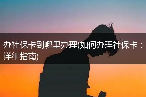 办社保卡到哪里办理(如何办理社保卡：详细指南)