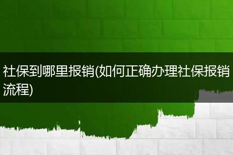 社保到哪里报销(如何正确办理社保报销流程)