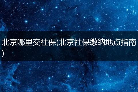 北京哪里交社保(北京社保缴纳地点指南)