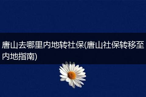 唐山去哪里内地转社保(唐山社保转移至内地指南)