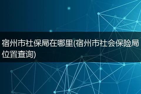 宿州市社保局在哪里(宿州市社会保险局位置查询)