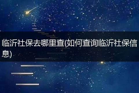 临沂社保去哪里查(如何查询临沂社保信息)