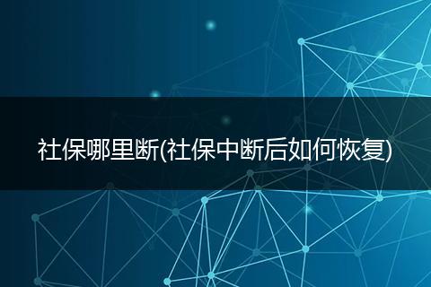 社保哪里断(社保中断后如何恢复)