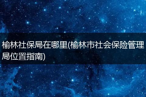榆林社保局在哪里(榆林市社会保险管理局位置指南)