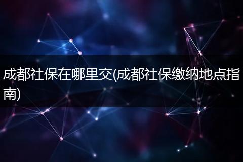 成都社保在哪里交(成都社保缴纳地点指南)