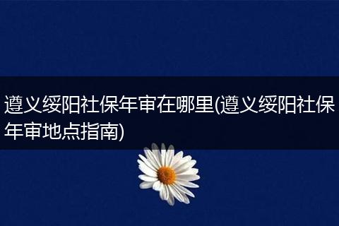 遵义绥阳社保年审在哪里(遵义绥阳社保年审地点指南)