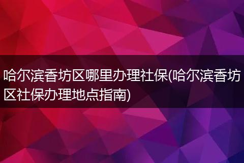哈尔滨香坊区哪里办理社保(哈尔滨香坊区社保办理地点指南)