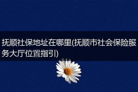 抚顺社保地址在哪里(抚顺市社会保险服务大厅位置指引)