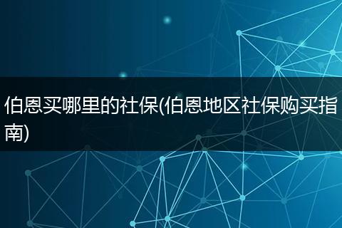 伯恩买哪里的社保(伯恩地区社保购买指南)