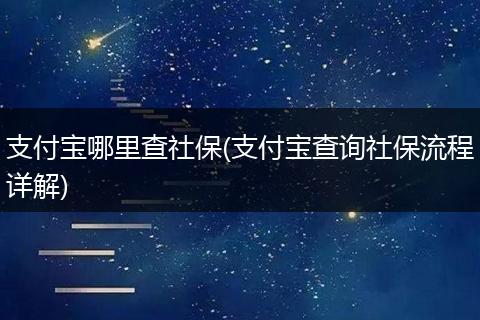 支付宝哪里查社保(支付宝查询社保流程详解)