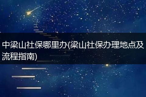 中梁山社保哪里办(梁山社保办理地点及流程指南)
