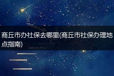 商丘市办社保去哪里(商丘市社保办理地点指南)