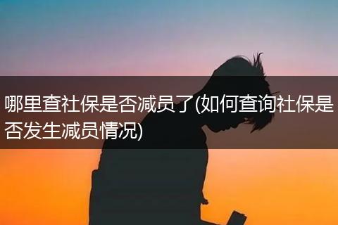 哪里查社保是否减员了(如何查询社保是否发生减员情况)