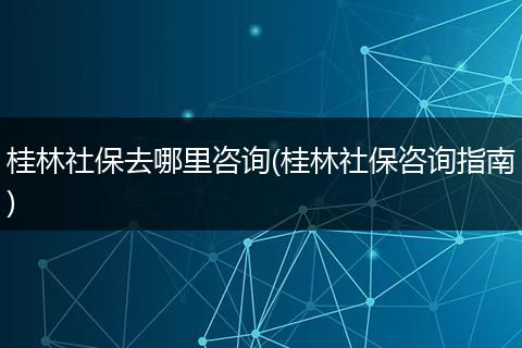 桂林社保去哪里咨询(桂林社保咨询指南)