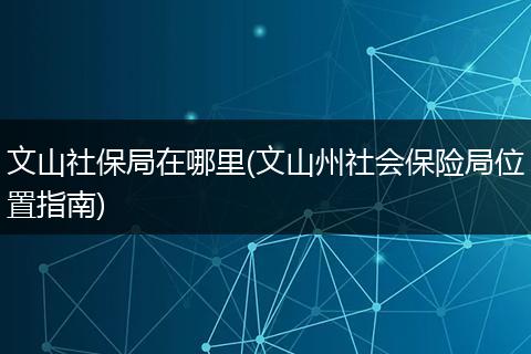 文山社保局在哪里(文山州社会保险局位置指南)