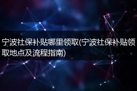 宁波社保补贴哪里领取(宁波社保补贴领取地点及流程指南)