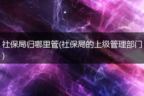 社保局归哪里管(社保局的上级管理部门)