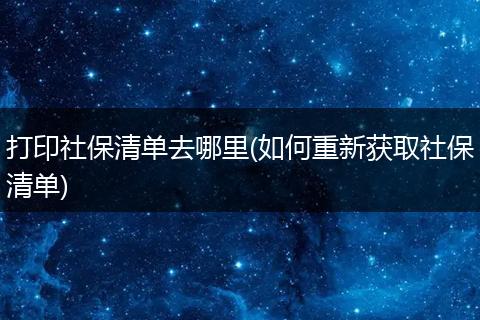 打印社保清单去哪里(如何重新获取社保清单)