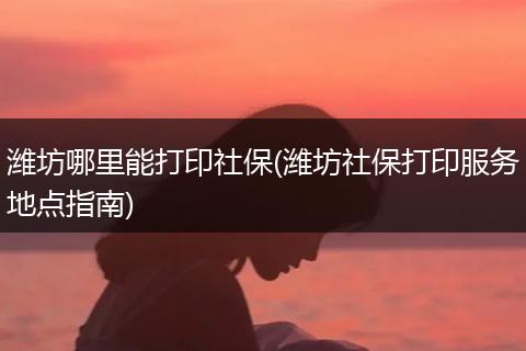 潍坊哪里能打印社保(潍坊社保打印服务地点指南)