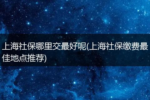 上海社保哪里交最好呢(上海社保缴费最佳地点推荐)