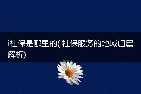 i社保是哪里的(i社保服务的地域归属解析)