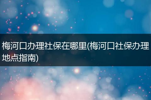 梅河口办理社保在哪里(梅河口社保办理地点指南)
