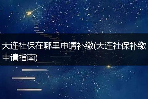 大连社保在哪里申请补缴(大连社保补缴申请指南)