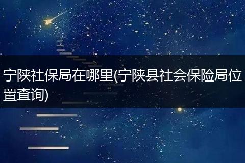 宁陕社保局在哪里(宁陕县社会保险局位置查询)