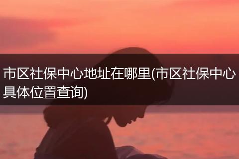 市区社保中心地址在哪里(市区社保中心具体位置查询)