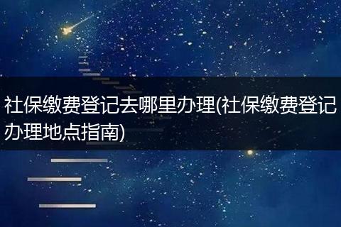 社保缴费登记去哪里办理(社保缴费登记办理地点指南)