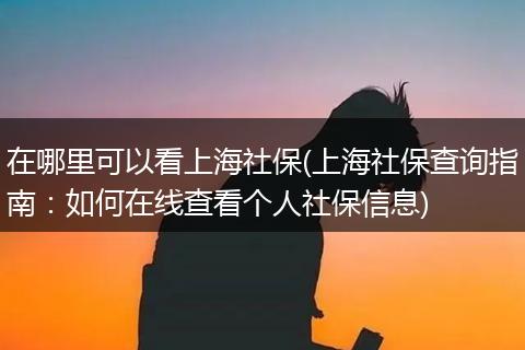 在哪里可以看上海社保(上海社保查询指南：如何在线查看个人社保信息)