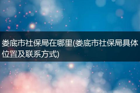 娄底市社保局在哪里(娄底市社保局具体位置及联系方式)